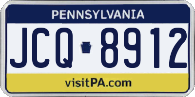 PA license plate JCQ8912