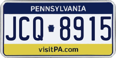 PA license plate JCQ8915