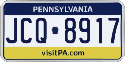 PA license plate JCQ8917