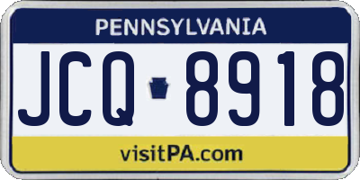 PA license plate JCQ8918