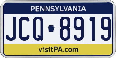 PA license plate JCQ8919