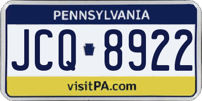 PA license plate JCQ8922