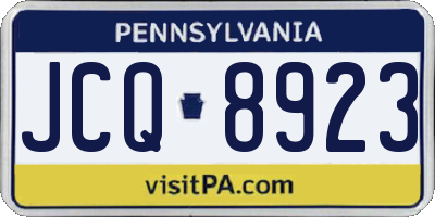PA license plate JCQ8923