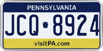 PA license plate JCQ8924