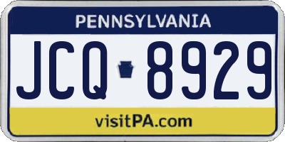 PA license plate JCQ8929