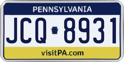 PA license plate JCQ8931