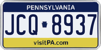 PA license plate JCQ8937