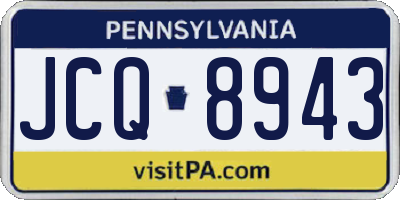 PA license plate JCQ8943