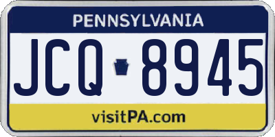 PA license plate JCQ8945