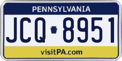 PA license plate JCQ8951