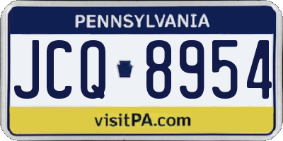 PA license plate JCQ8954