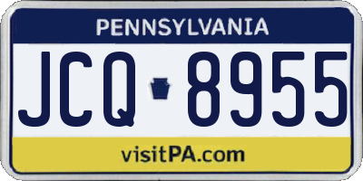 PA license plate JCQ8955