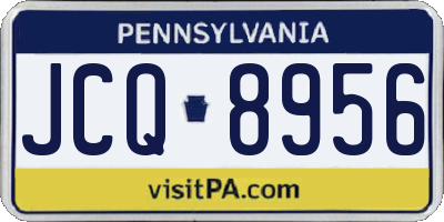 PA license plate JCQ8956