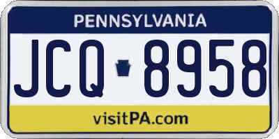 PA license plate JCQ8958