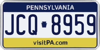 PA license plate JCQ8959
