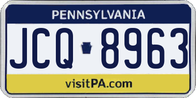 PA license plate JCQ8963