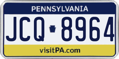 PA license plate JCQ8964