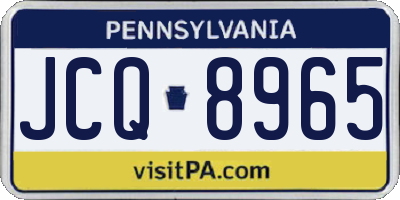 PA license plate JCQ8965