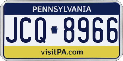 PA license plate JCQ8966