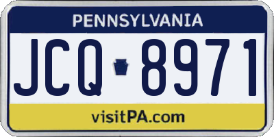PA license plate JCQ8971