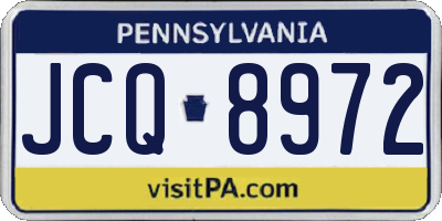 PA license plate JCQ8972