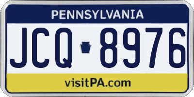 PA license plate JCQ8976