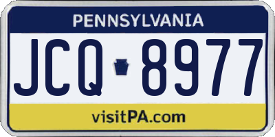 PA license plate JCQ8977