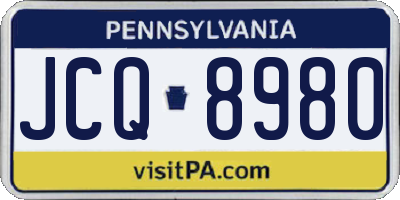 PA license plate JCQ8980
