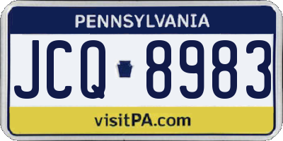 PA license plate JCQ8983