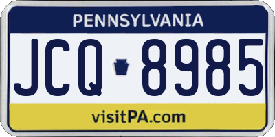 PA license plate JCQ8985