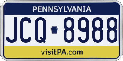 PA license plate JCQ8988