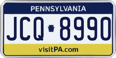 PA license plate JCQ8990