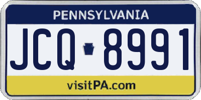 PA license plate JCQ8991