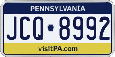 PA license plate JCQ8992