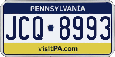 PA license plate JCQ8993