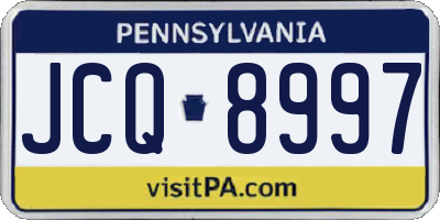 PA license plate JCQ8997