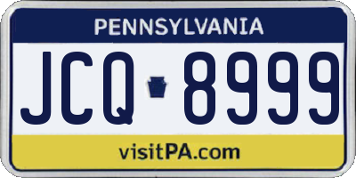 PA license plate JCQ8999