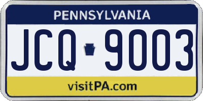 PA license plate JCQ9003