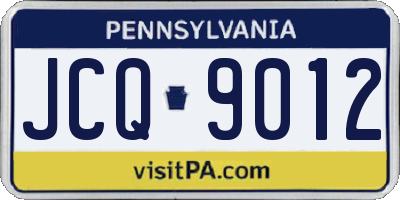 PA license plate JCQ9012