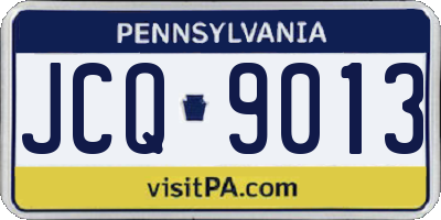 PA license plate JCQ9013