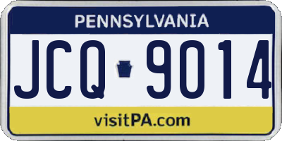 PA license plate JCQ9014