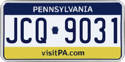 PA license plate JCQ9031