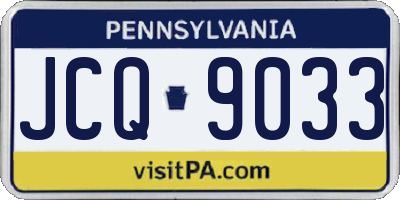 PA license plate JCQ9033
