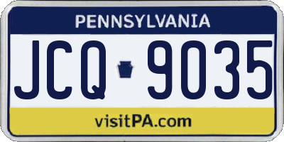 PA license plate JCQ9035