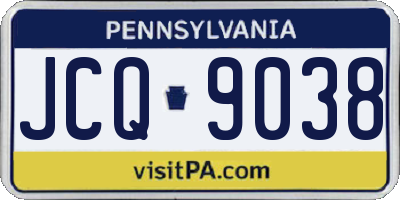 PA license plate JCQ9038