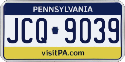 PA license plate JCQ9039