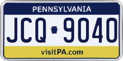 PA license plate JCQ9040