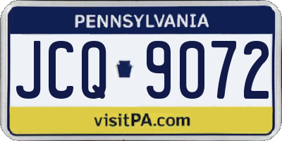 PA license plate JCQ9072