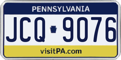 PA license plate JCQ9076