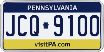 PA license plate JCQ9100